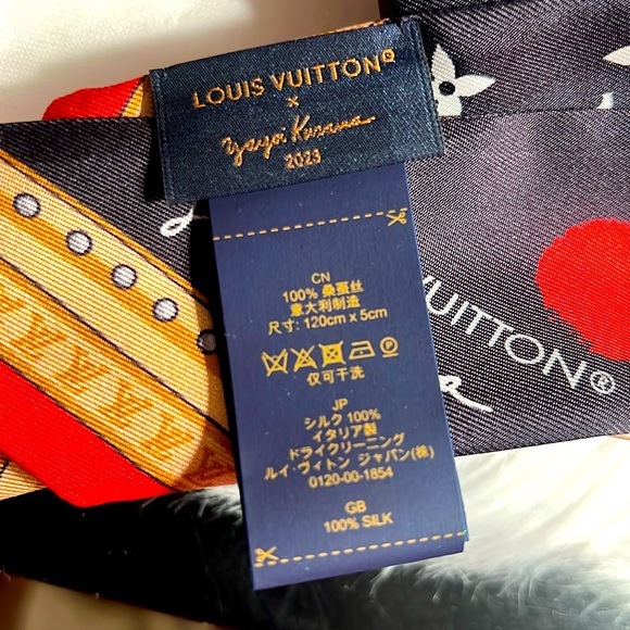 🔥 Louis Vuitton x Yayoi Kusama Silk Scarf/Twilly - Picture 6 of 8